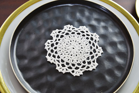 White Crochet Lace Doilies. 4" Round. (12 pieces)